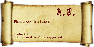 Meszko Balázs névjegykártya