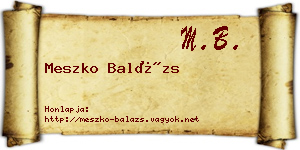 Meszko Balázs névjegykártya